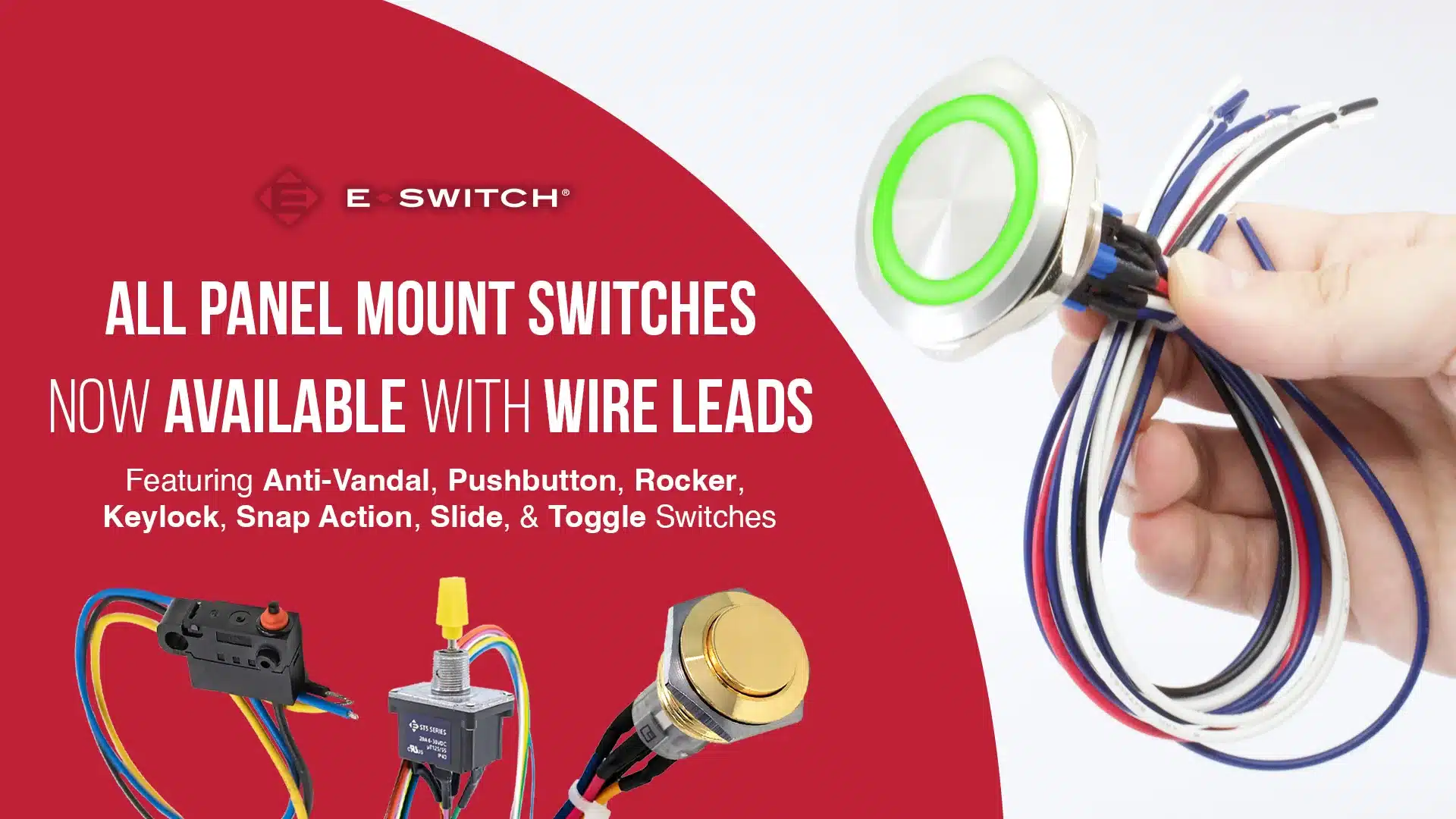 All Panel Mount Switches Now Available with Wire Leads