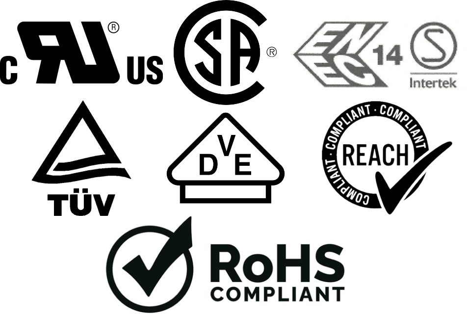 montage of certified logos