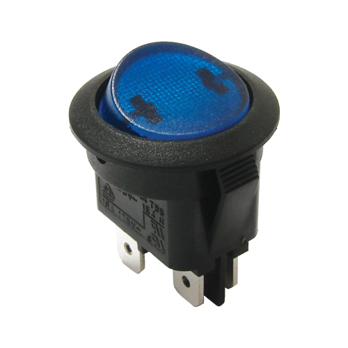 RR8 Series Round, Illuminated, Power Rocker Switch with PVC Cap