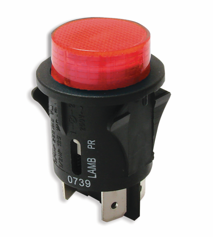 Interruttore a pulsante luminoso serie PR1 con cappuccio in PVC